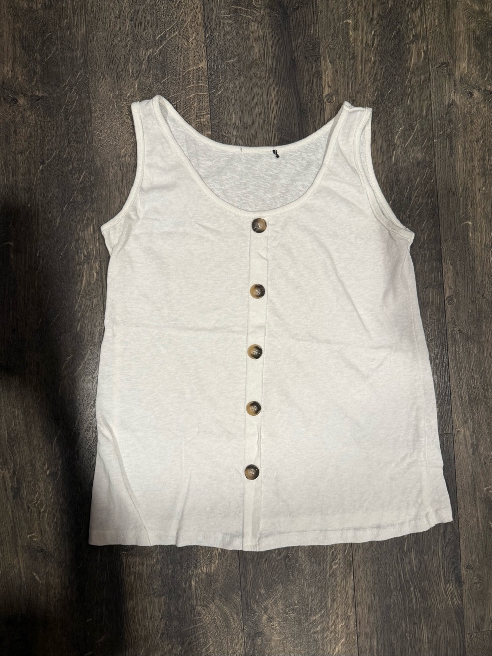 Women’s White Button-Front Tank Top